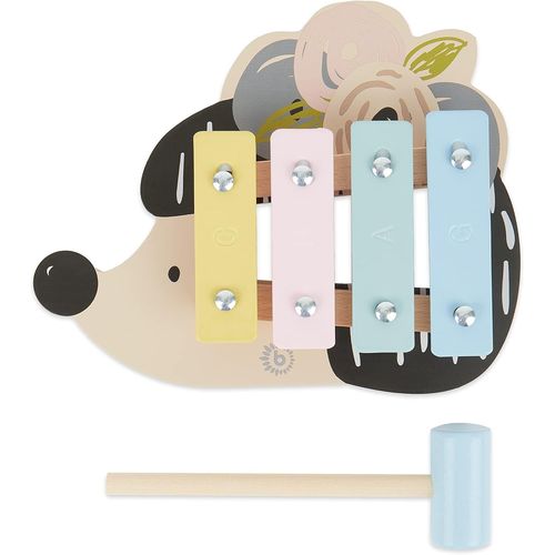 Xylophone pour Enfants en Forme de hérisson | Instrument de Musique pour Enfants à partir de 1 an | Jouet Musical pour bébé | Carillon pour Enfants avec mailloches Xylophone Bois