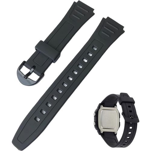 Bracelet De Montre Compatible W-800h, 18mm, Résine Polyuréthane, Résistant À L'eau Et À La Sueur, Ref 738ea2, Modèle 10268612