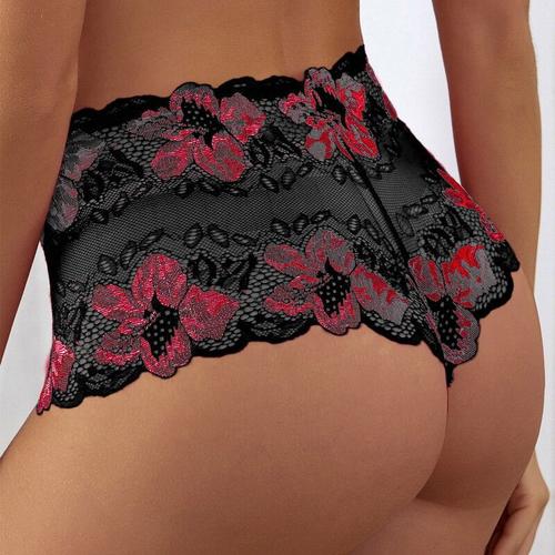 Acheter Femmes Sexy Lingerie dentelle culottes sous-vêtements Floral  perspetive culotte femme dentelle culotte maille Wasit femme sans couture  slips