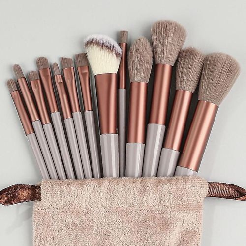 13 Pièces Ensemble De Pinceaux De Maquillage Fard À Paupières Fond De Teint Femmes Pinceau Cosmétique Fard À Paupières Fard À Joues Poudre Mélange Beauté Outil De Maquillage Doux Style 2 13 Pièces Sac En Velours 