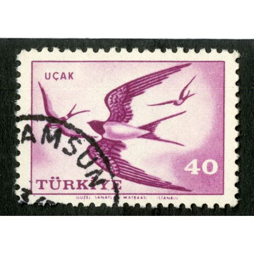 Timbre Oblitéré Turkiye, Uçak, 40