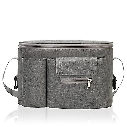 Sac De Landau Organisateur De Poussette Pour Bébé Sac De Landau De Grande Capacité Avec Porte-Gobelet Organisateur Universel De Poussette De Bébé Avec Bandoulière Réglable Poussette Portable Gris