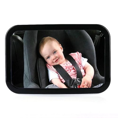 Miroir De Voiture Pour Bébé ? Grand Miroir De Voiture Entièrement Réglable Et Incassable Pour Bébé Offrant Une Vue Claire Pour Le Siège D'auto Orienté Vers L'arrière, Attaché Sur Les Têtes De Siège Arrière.
