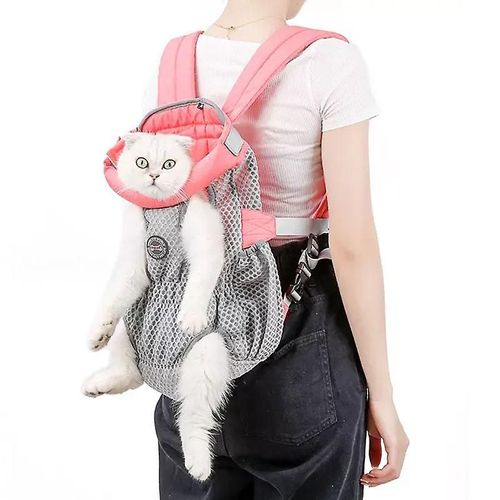 Sac À Dos Portatif Extérieur Pour Animaux De Compagnie, Porte-Chien, Sac À Bandoulière Avant Respirant M Rose