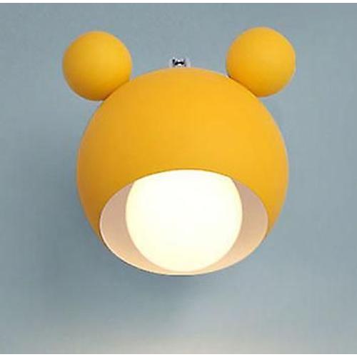 Applique Moderne Couleur Fer Mickey Applique Salon Chambre Chambre De Bébé Décoration Nordique Maison Lampe De Chevet Lampe (Sans Ampoule) Jaune