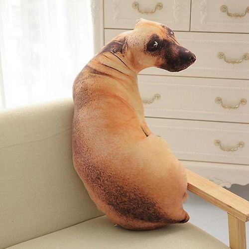Oreiller Imprimé En 3d, Mignon, Animal Réaliste, Tête De Chien Drôle, Cosplay, Jouet Préféré Des Enfants, Coussin Pour La Maison E