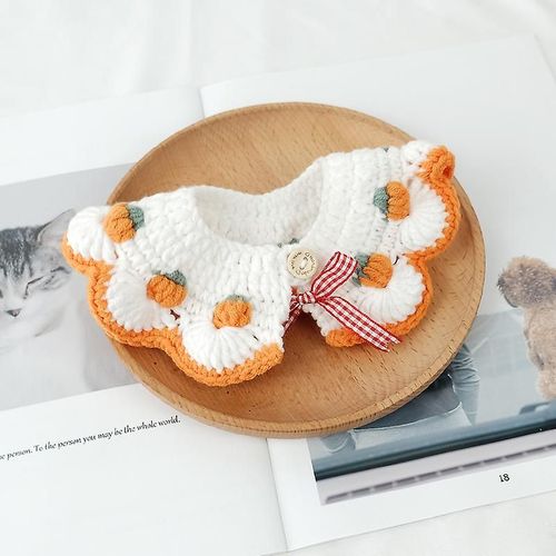 Collier De Chat Et De Chien Tissé À La Main Mignon Collier De Chat Tricoté En Laine Collier De Chat Et De Chien Mignon Collier Pour Animaux De Compagnie M 27-37cm C
