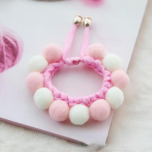 Colliers De Boule Collante Pour Animaux De Compagnie Réglables Chiens Chats Colliers En Peluche Chiots Mignon Bande De Cou Chaton Collier Chat Chien Accessoires Xs-15-20 Cm Rose Blanc