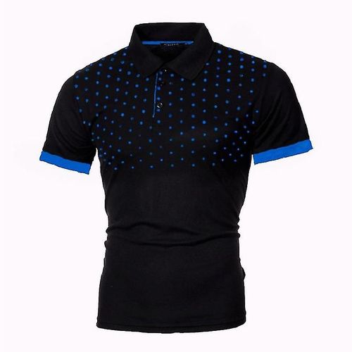 Polo Homme Chemise À Manches Courtes Polo Contraste Couleur Polo Nouveaux Vêtements Été Streetwear Mode Décontractée Hommes Hauts Asie 5xl 115-120 Kg Noir Bleu