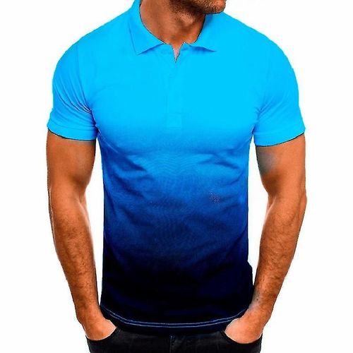 Polo Homme Chemise À Manches Courtes Polo Contraste Couleur Polo Nouveaux Vêtements Été Streetwear Mode Décontractée Hommes Hauts Asie S 45-50 Kg Bleu