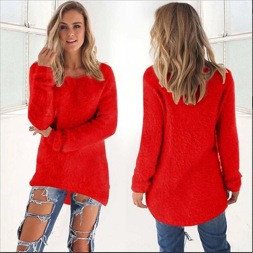 Pull Polaire Moelleux Pour Femme, Haut S Rouge