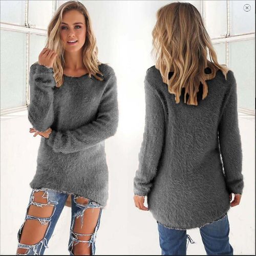 Pull Polaire Moelleux Pour Femme Xl Gris