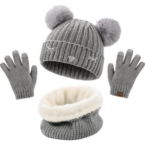 3 en 1 bonnet echarpe gants