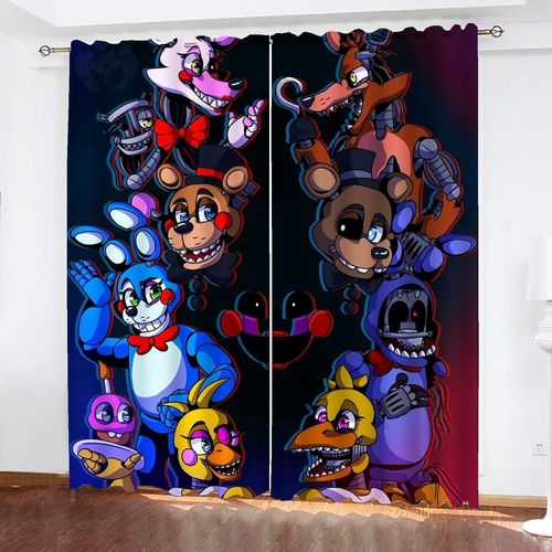 Five Nights At Freddys Rideaux Occultants Pour Chambre D'enfant Unisexe, Salon, Dortoir, Rideau, 100 % Polyester, 2 X 100 X 140 Cm