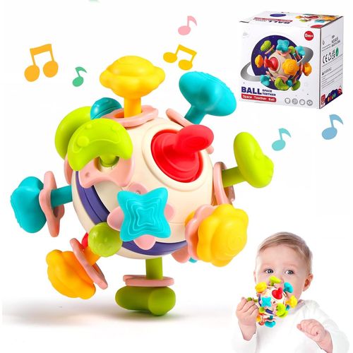 Jouet Eveil Bebe Dentition Pour Bébés, Jouet Bebe 1 an Jeux Montessori Bebe eveil 0-6 Mois, Jeux Bebe Hochet Sensorielle 0-12 Mois Filles Garçons Cadeau
