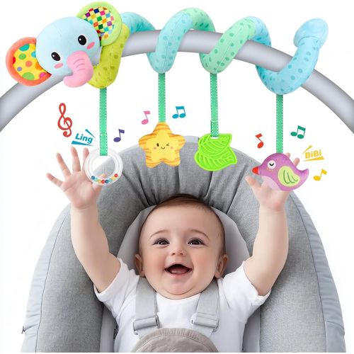 Jeux Eveil Bebe 0 3 6 12 Mois Montessori Sensoriels de Peluche Hochet Dentition, Spirale D'activité Bébé Poussette Jouets Naissance Berceau Landau 1 Ans Filles Garcons Anniversaire Educatif Cadeaux