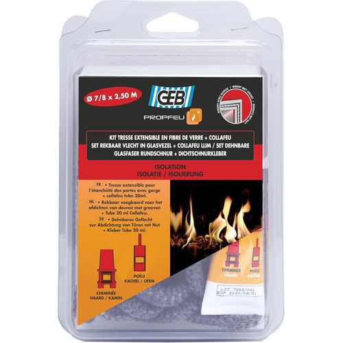 Kit de Tresse Ø 7/8 mm 2,5 m + Collafeu Tube de 20 ml Clair