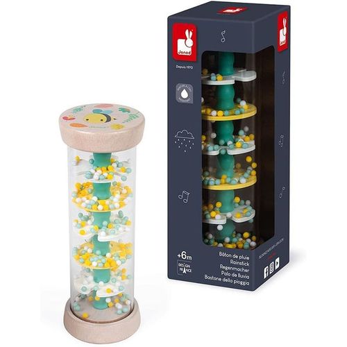 Bâton De Pluie En Bois - Collection Pure - Jouet D'eveil Et Premier Age - Apprentissage Motricité Fine - Stimulation Visuelle Et Sonore - Peinture À L'eau - Dès 6 Mois, J05193