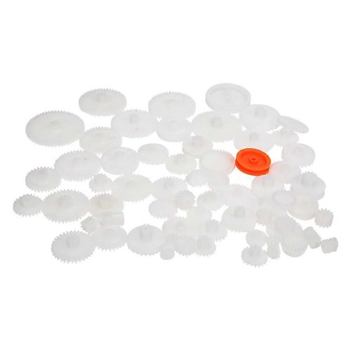 64pcs En Plastique Gear Belt Poulie Arbre Manchon Ver Set DIY Robot Modèle Jouet Accessoires
