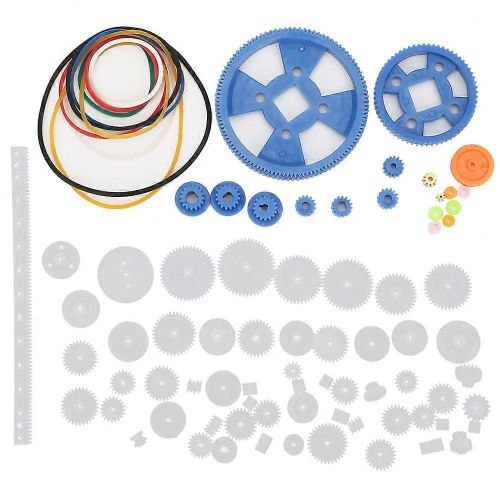 80pcs Boîte De Vitesses Moteur En Plastique Engrenage Courroie Poulie Arbre Manchon Set Bricolage Robot Fabrication Scientifique