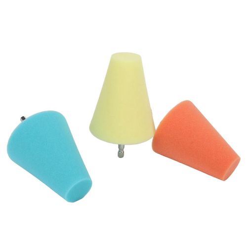 3PCS Moyeu Conique Polissage Éponge Polissage Mousse Tampon Roue Entretien Outil pour Voitures Bateaux Motos