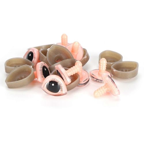 10 Set Poupée Yeux En Plastique Triangulaire 3 ? Cils dimensionnels Bande dessinée Globe oculaire Jouet Accessoires20x24mm