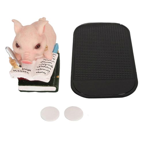 Statue de cochon mignon look réaliste peint à la main en résine durable livre lecture figurine cochon pour jardin patio arrière-cour