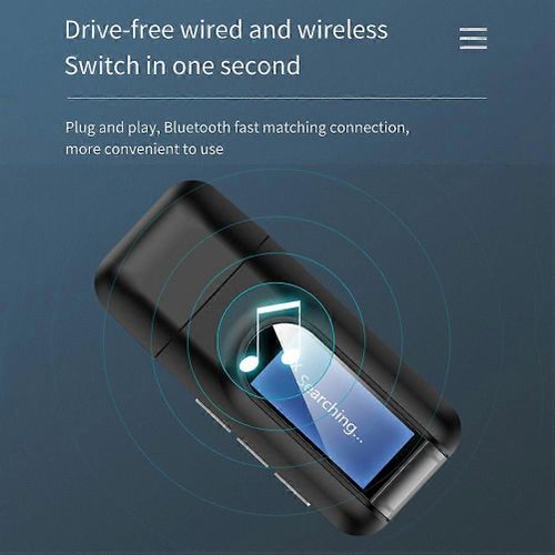 USB? Bluetooth? Émetteur? Récepteur ?2 ?in ?1 ? Sans fil ?5.0 ? Adaptateur avec ? LCD ?Écran 3,5 mm ? AUX ? Stéréo? Pour? PC? TÉLÉ? Voiture? Casque