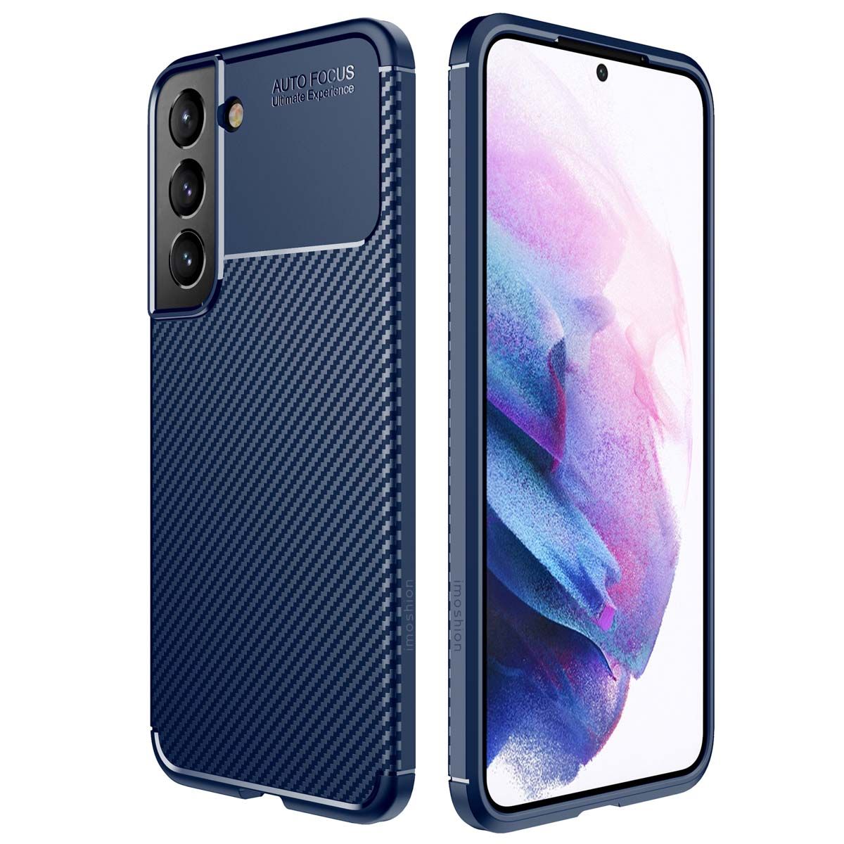 Imoshion Coque Silicone Carbon Samsung Galaxy S22 Plus Bleu