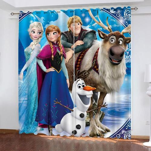 Rideau Occultant Elsa La Reine Des Neiges, En Tissu, Pour Chambre D'enfant, Impression Num¿¿Rique 3d, 100 % Polyester, 2 X 100 X 140 Cm