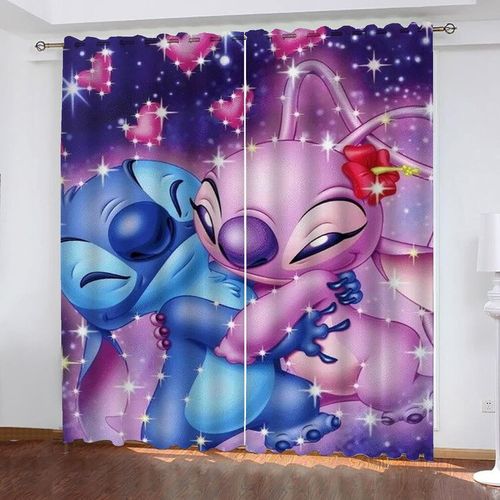 Rideaux ¿¿ ?Illets Pour Chambre ¿¿ Coucher, Ensemble De Rideaux Occultants Lilo & Stitch Pour Chambre D'enfant, Rideaux, 2 X 100 X 140 Cm
