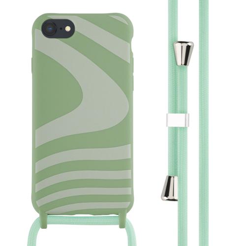 Imoshion Coque Design En Silicone Avec Cordon Iphone Se (2022 / 2020) / 8 / 7 Retro Green