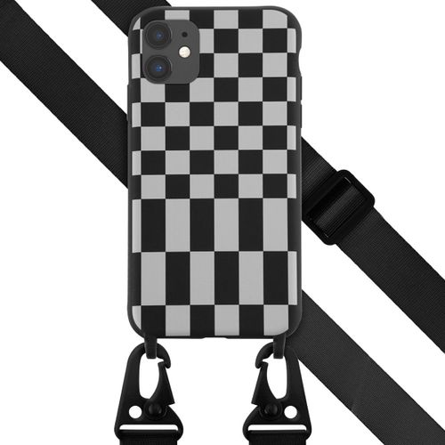 Selencia Ï»¿Coque Design En Silicone Avec Cordon Amovible Iphone 11 Irregular Check Black