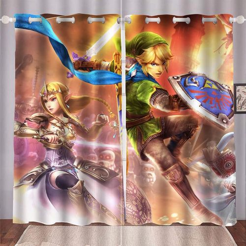 Rideaux Zelda ?Illets De Rideau Occultant Pour Chambre ¿¿ Coucher, Ensemble De Rideaux Occultants Pour Chambre D'enfant, Rideau Zelda Opaque, 2 X 100 X 140 Cm
