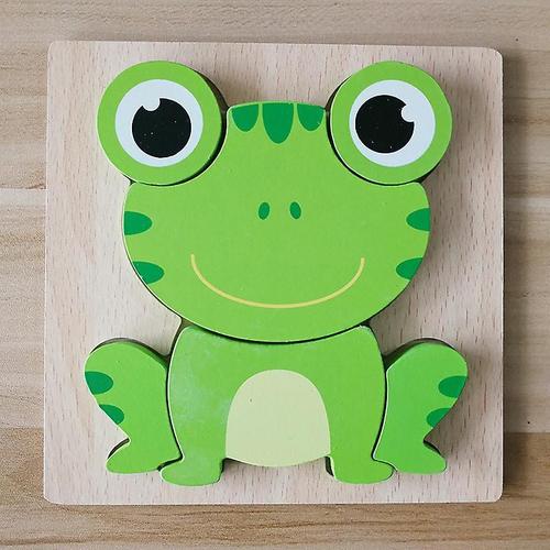 Puzzles En Bois Pour Tout-Petits, Ensemble De Puzzles Animaux, Apprentissage Précoce, Grenouille