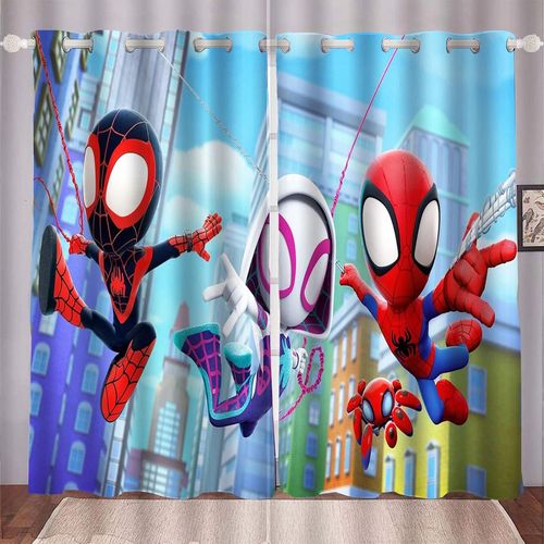 Rideaux Spider-Men, Rideau Occultant, Rideau Spide Men, Ensemble Opaque, ?Illets Imprim¿¿S 3d, Pour Chambre ¿¿ Coucher, Chambre D'enfant, Polyester, 2 X 100 X 140 Cm