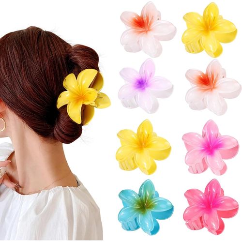 Ershi-6 Pezzi Fermaglio Grande Mollettone Per Capelli Fiori In Plastica Pinze Per Capelli Fiori Clip Artiglio Da Donna Per Ragazze[1170]