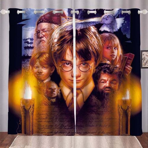 Harry Poter Rideaux Thermiques Opaques ¿¿ Oeillets Rideau 100% Occultant Rideaux ¿¿ Oeillets Pour Salon Chambre D'enfant, 2 X 100 X 140 Cm