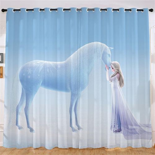 Ensembles De Rideaux Occultants Anime Frozen, Anna Elsa Olaf, Rideaux ¿¿ ?Illets, Impression 3d, Pour D¿¿Coration De Chambre D'enfant, Salon, Chambre ¿¿ Coucher, 2 X 100 X 140 Cm