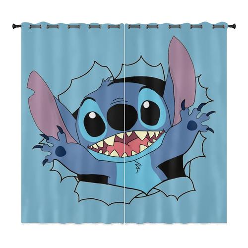 Rideau Occultant Stitch, Ensemble De Rideaux Occultants Anime Lilo & Stitch, ?Illets De Rideaux De Dessin Anim¿¿, Pour Chambre D'enfant, 2 X 100 X 140 Cm