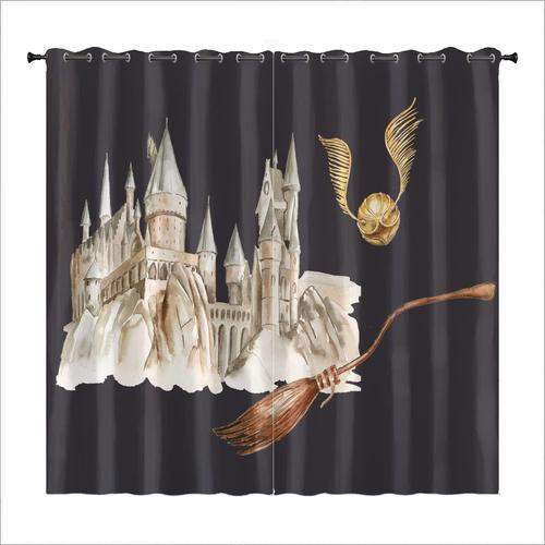 Rideaux Harry Avec ?Illets De Rideau Occultant, Ensemble De Rideaux Occultants Hermione De L'¿¿Cole De Poudlard Pour Chambres D'enfants, 2 X 100 X 140 Cm