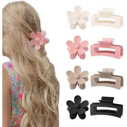 Ershi-Mme Beauty Lot De 8 Pinces À Cheveux Résistantes Et Antidérapantes Pour Filles Et Adolescents Couleur Pastel Modèle C[1477] 