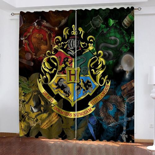 Rideaux Harry Poter Pour Enfants, Rideaux Occultants ¿¿ ?Illets Pour Chambre ¿¿ Coucher, Ensemble De Rideaux Occultants Pour Chambre D'enfant De L'¿¿Cole De Poudlard, 2 X 100 X 140 Cm