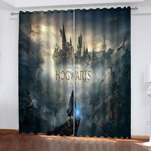 Rideaux Harry Poter Pour Enfants, Rideaux Occultants ¿¿ ?Illets Pour Chambre ¿¿ Coucher, Ensemble De Rideaux Occultants Pour Chambre D'enfant De L'¿¿Cole De Poudlard, 2 X 100 X 140 Cm