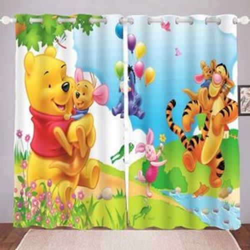 Winnie L'ourson - Rideau Occultant ¿¿ ?Illets - Pour Chambre ¿¿ Coucher - Rideau Enfant - 100 % Polyester - Pour Chambre D'enf, 2 X 100 X 140 Cm
