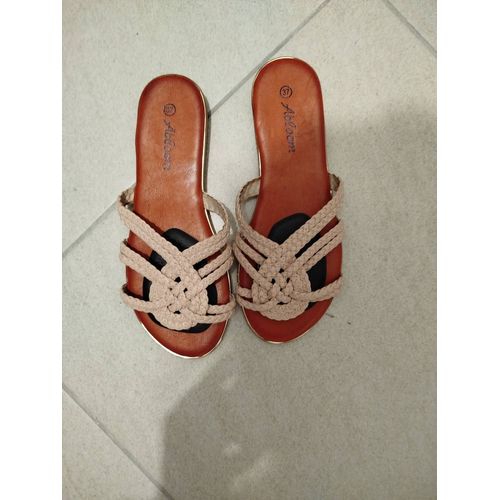 Mules Femme Beige Ouverte - 38