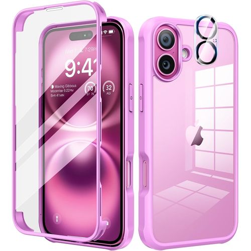 Ershi-Coque Pour Iphone 16 6,1 Pouces, Antichoc Housse Avec Verre Trempé Et Caméra Protecteur [9h Hd] 360° Protégé Etui Double Fac[2956]