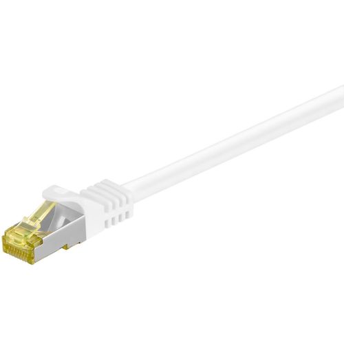 Câble Lan 10 mètres doublement blindé S-FTP - Câble réseau CAT 7 Câble 10m - Câble LAN CAT 7 avec 10 Gigabit - Connecteur RJ45 - Blanc