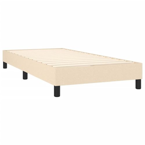 Sommier À Lattes Sur Pieds Cadre De Lit 90x190 Cm Tissu Crème Tdl0207240