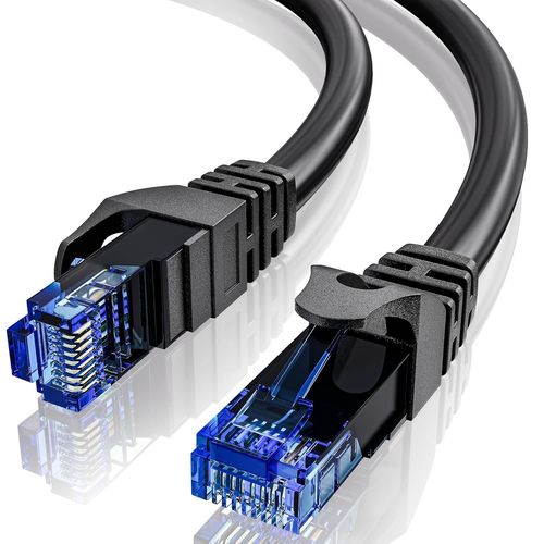 Cable Ethernet 3m, Cat 6 Haut Débit Cable RJ45 3m Câble Réseau Intérieur, 23AWG Cable Internet UTP Gigabit Câble LAN 10/100/1000Mbps 250MHz, RJ45 Cat 6 3m Noir Rond Câble Patch pour Routeur PS5/4 PC